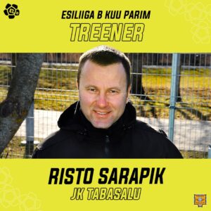 Esiliiga B oktoobrikuu parim treener on Risto Sarapik