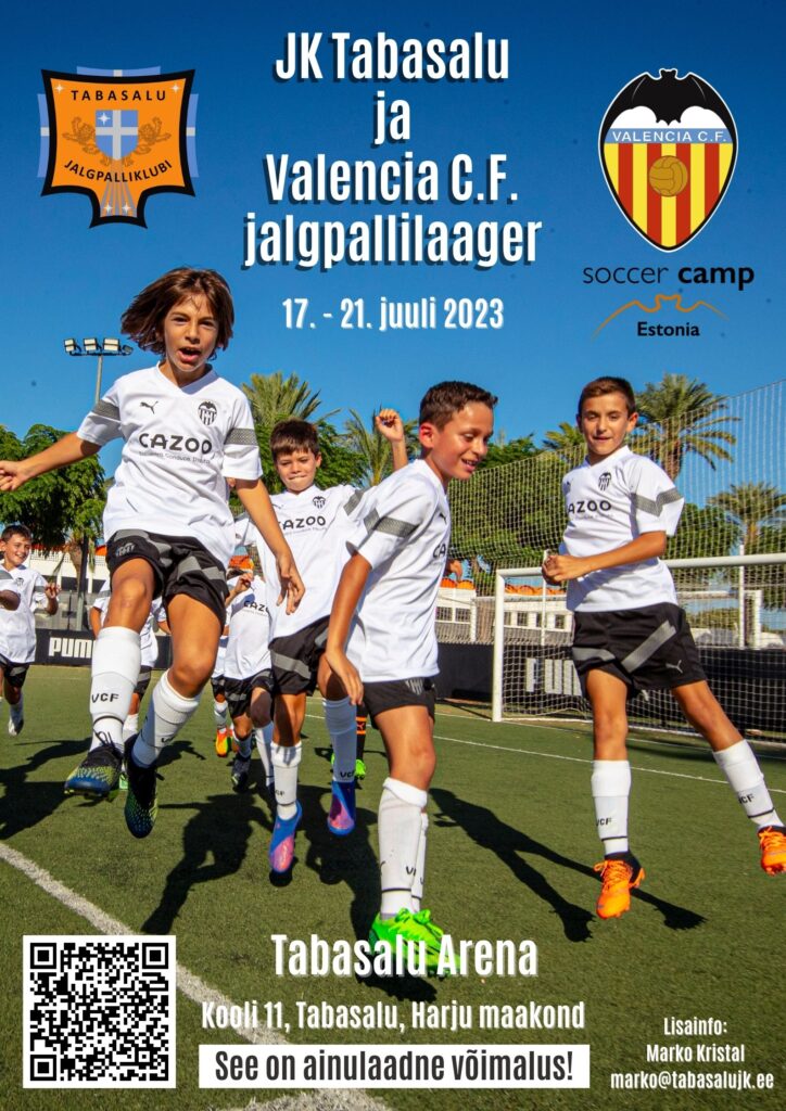 Suvine jalgpallilaager Valencia CF toimub 17.-21.juulil Tabasalus