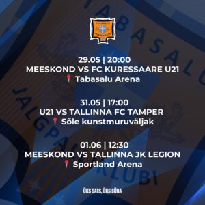 Selle nädala meeskonna ja U21 mängud