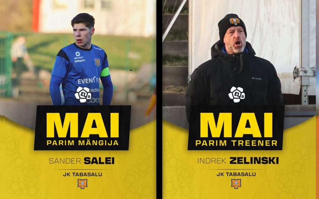 Esiliiga B maikuu parimad on meie Sander Salei ja Indrek Zelinski