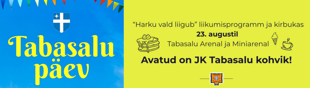 Juba HOMME 23.08 Tabasalu Arenal – liikumine, kohvik, kirbukas!