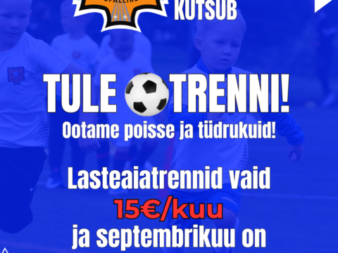 Jalgpallitreeningud lasteaialastele jätkuvad – nüüd vaid 15€ kuus!