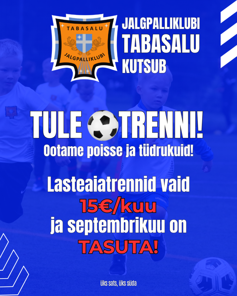 Jalgpallitreeningud lasteaialastele jätkuvad – nüüd vaid 15€ kuus!